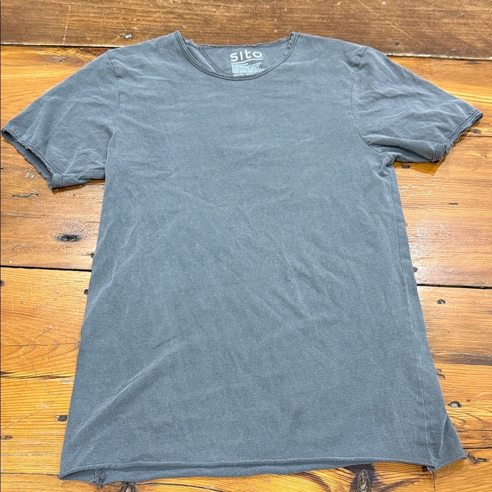 Sito Organic Cotton Grey Charcoal Short Sleeve Tee Sz M
